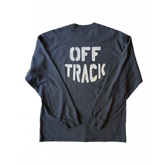 OFF TRACK DOUBLE HIT REFLECTIVE STENCIL FADED BLACK SHORT SLEEVE
