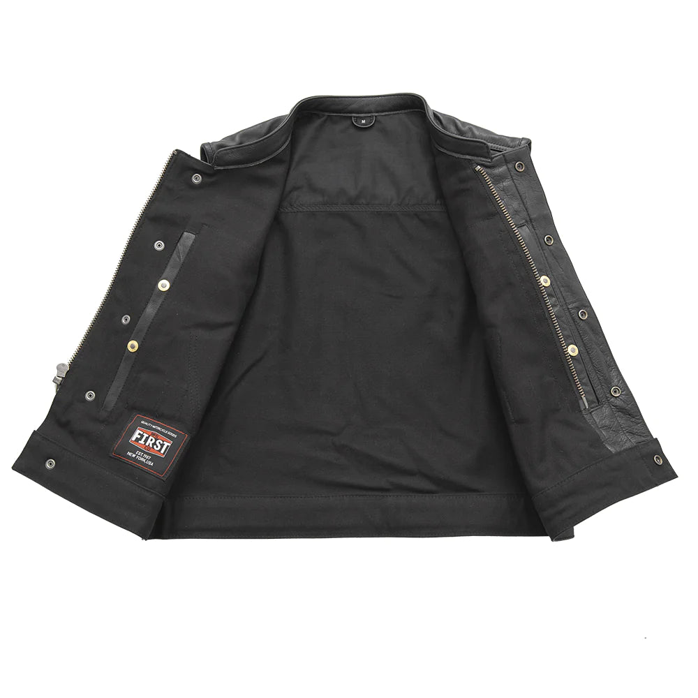 FIRST MANUFACTURING LOW RIDER MENS TWILL VEST - Black