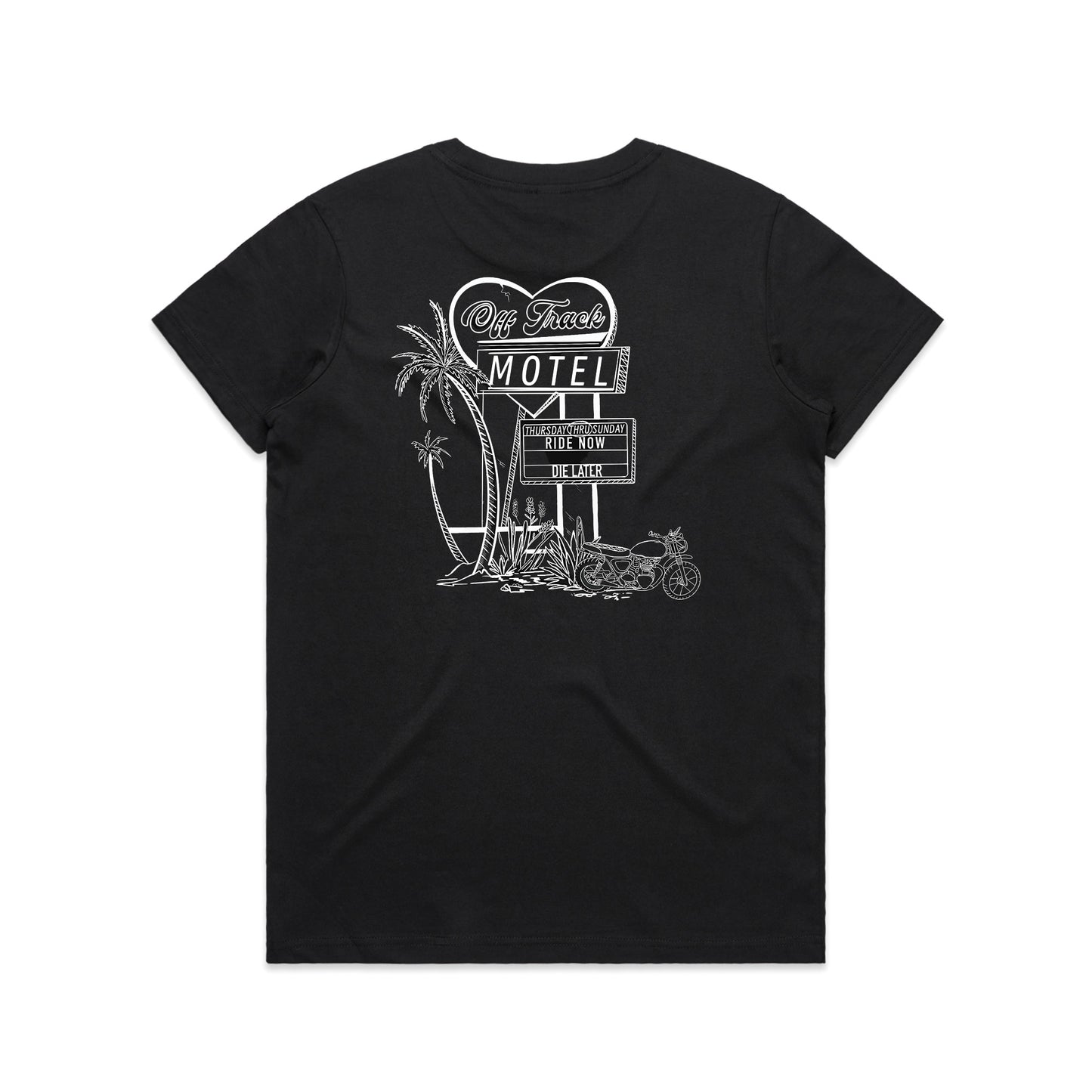 MOTEL CALIFORNIA Womens Basic Tee - Black