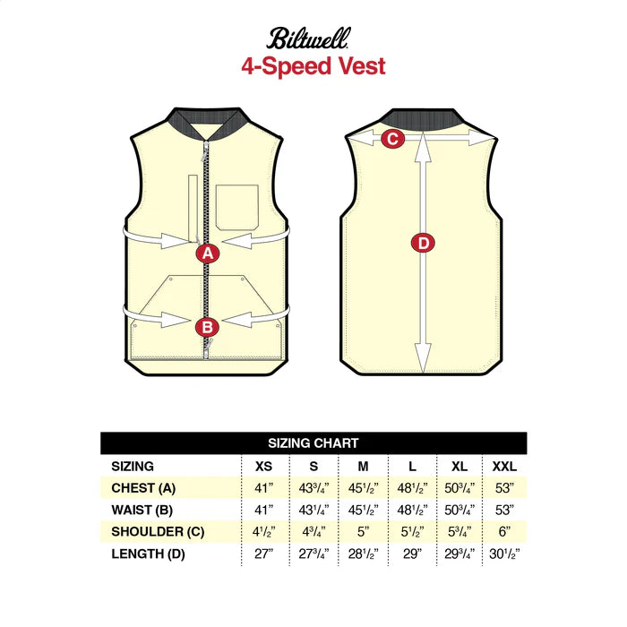 BILTWELL 4 SPEED VEST - Black & Gold