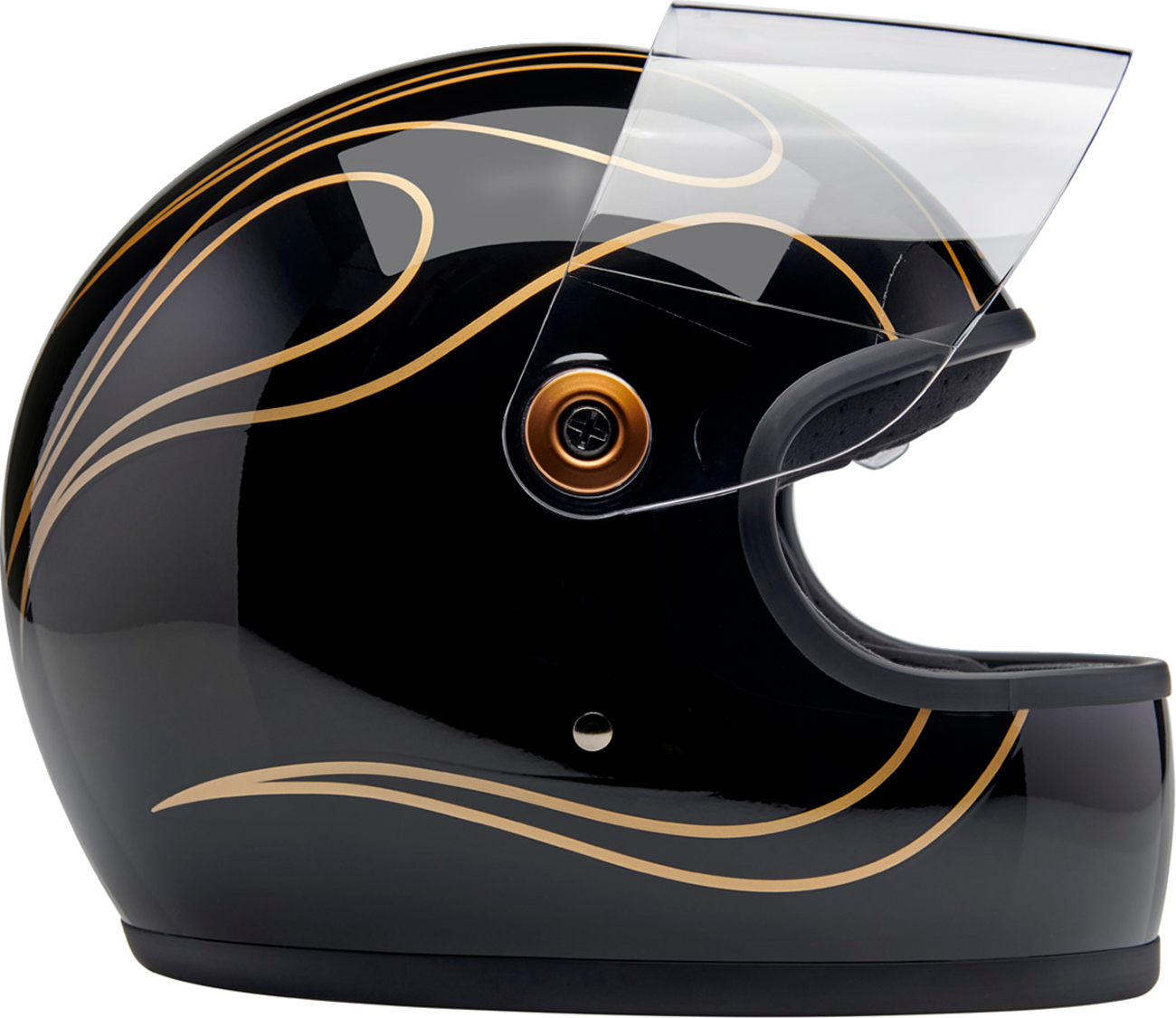 BILTWELL Gringo S Helmet - Gloss Black Flames