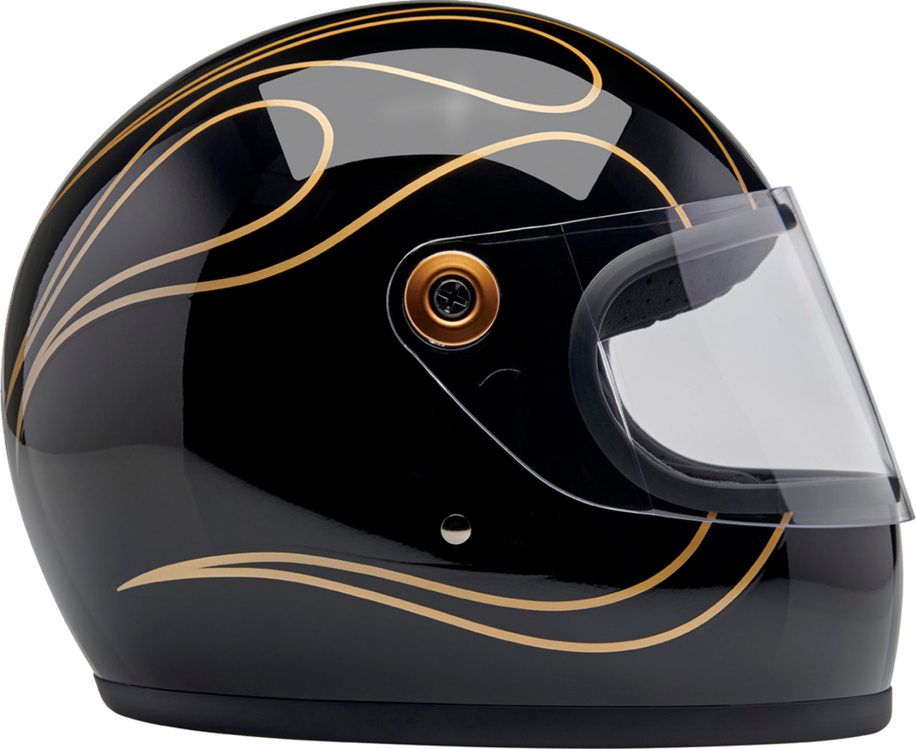 BILTWELL Gringo S Helmet - Gloss Black Flames