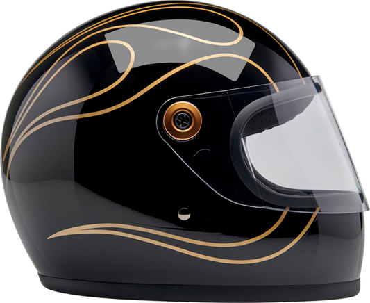 BILTWELL Gringo S Helmet - Gloss Black Flames