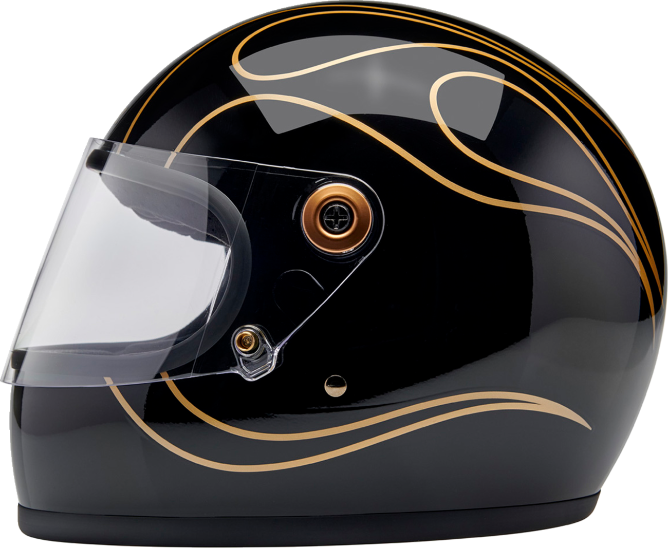 BILTWELL Gringo S Helmet - Gloss Black Flames