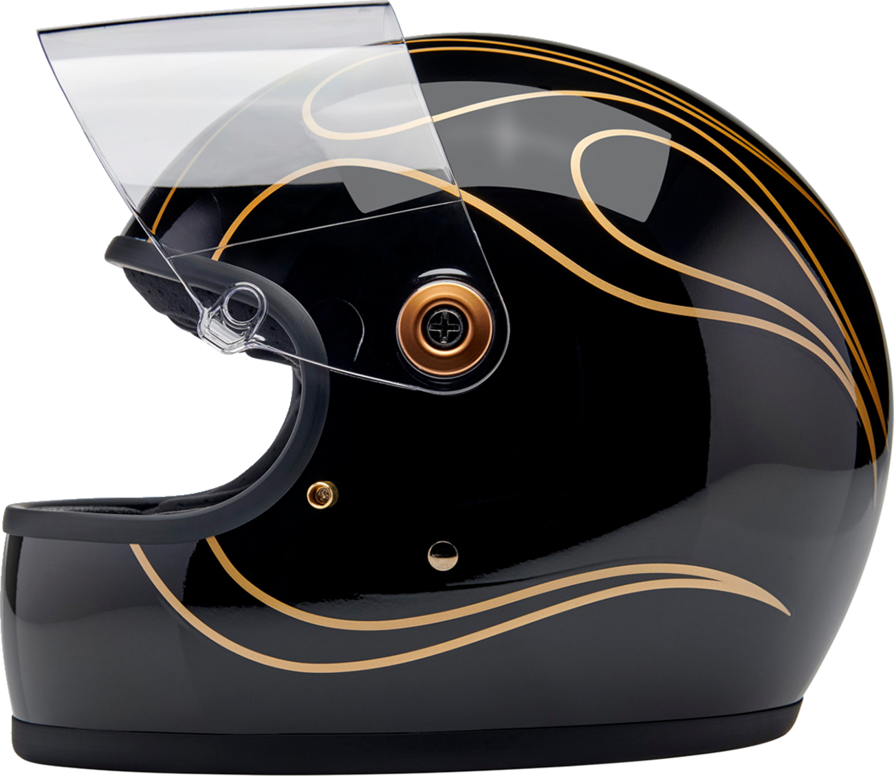 BILTWELL Gringo S Helmet - Gloss Black Flames
