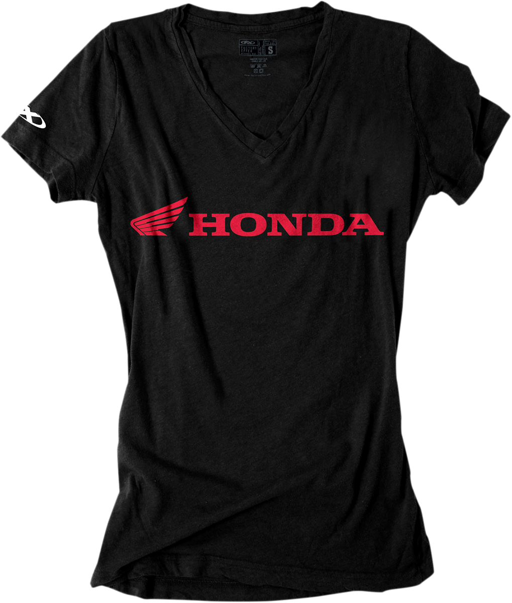 FACTORY EFFEX Women's Honda V-Neck T-Shirt - Black