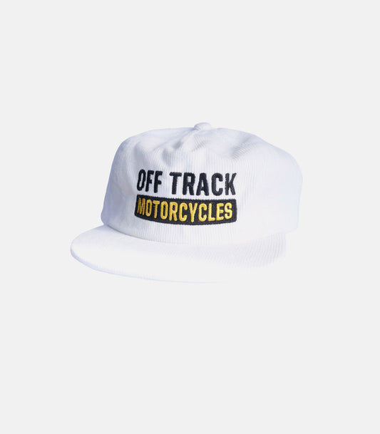 OFF TRACK Cord Stamp Hat - White