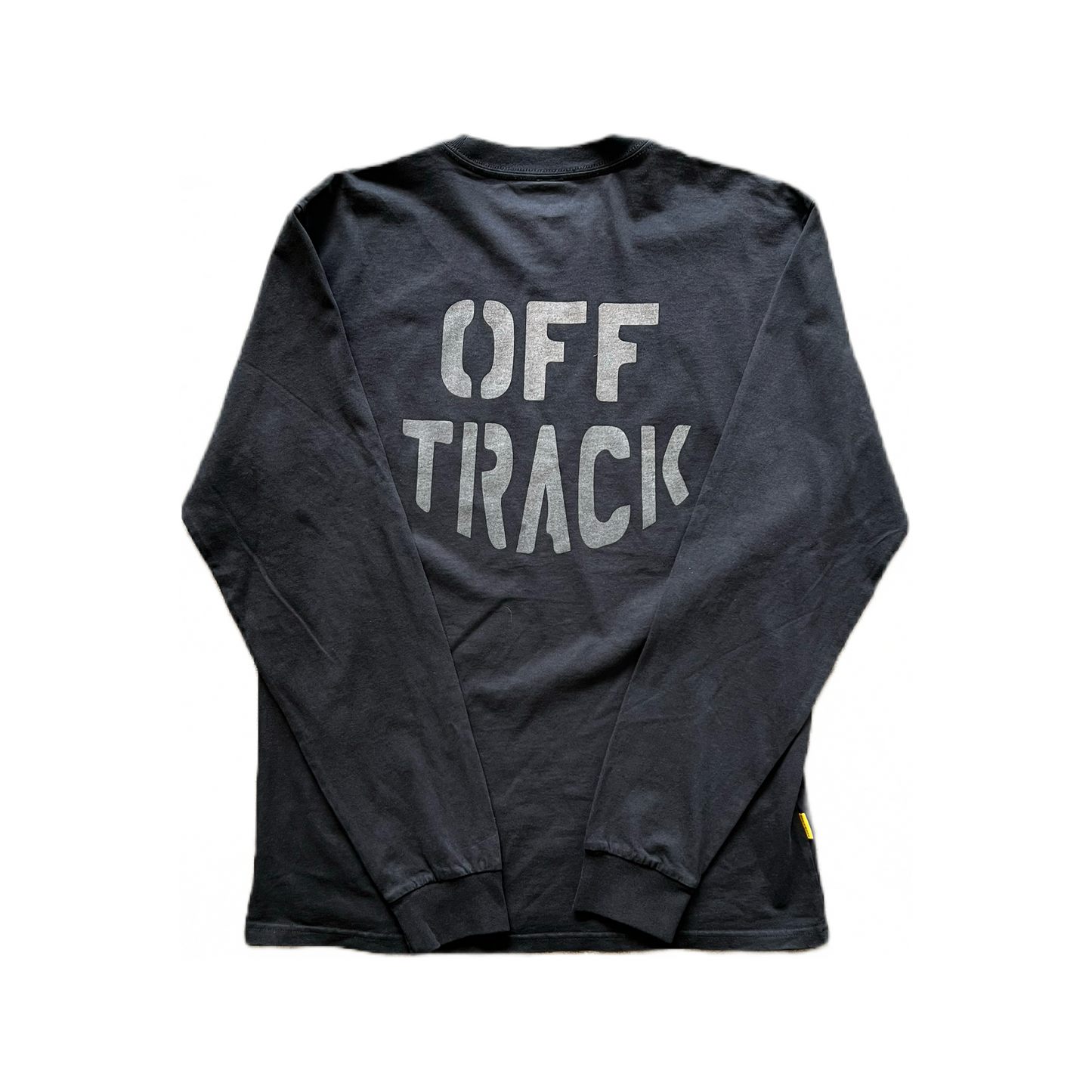 OFF TRACK REFLECTIVE STENCIL FADED BLACK LONG SLEEVE