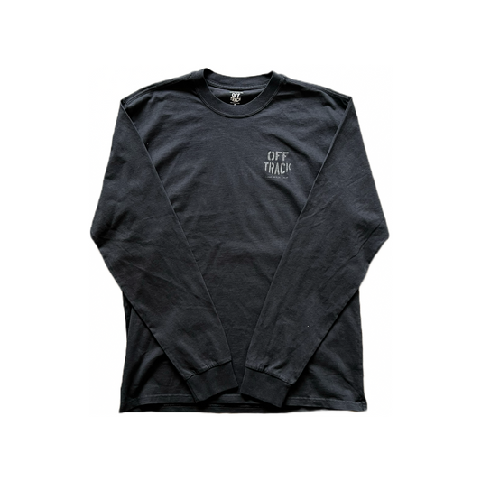 OFF TRACK REFLECTIVE STENCIL FADED BLACK LONG SLEEVE