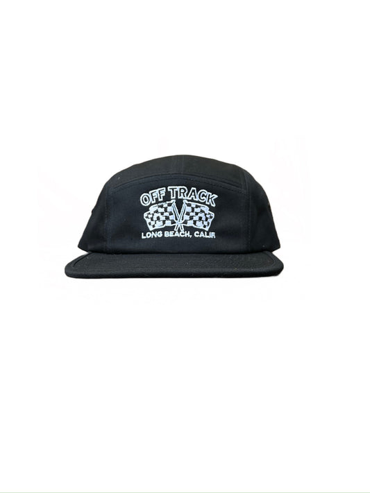 OFF TRACK CHECKERED FLAG 5 PANEL CAP - Black/White