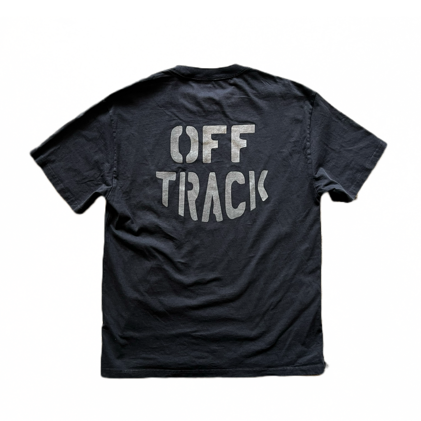 OFF TRACK REFLECTIVE STENCIL FADED BLACK SHORT SLEEVE