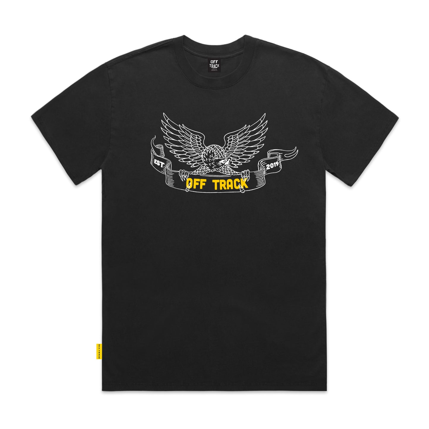 OFF TRACK SLICK EAGLE TEE - Faded Black