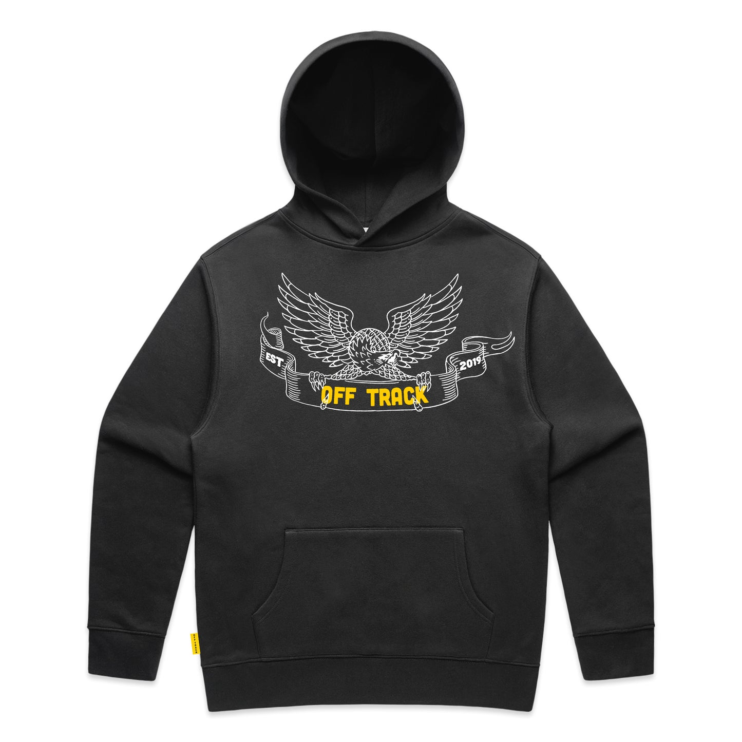 OFF TRACK SLICK EAGLE HOODIE - FADED BLACK