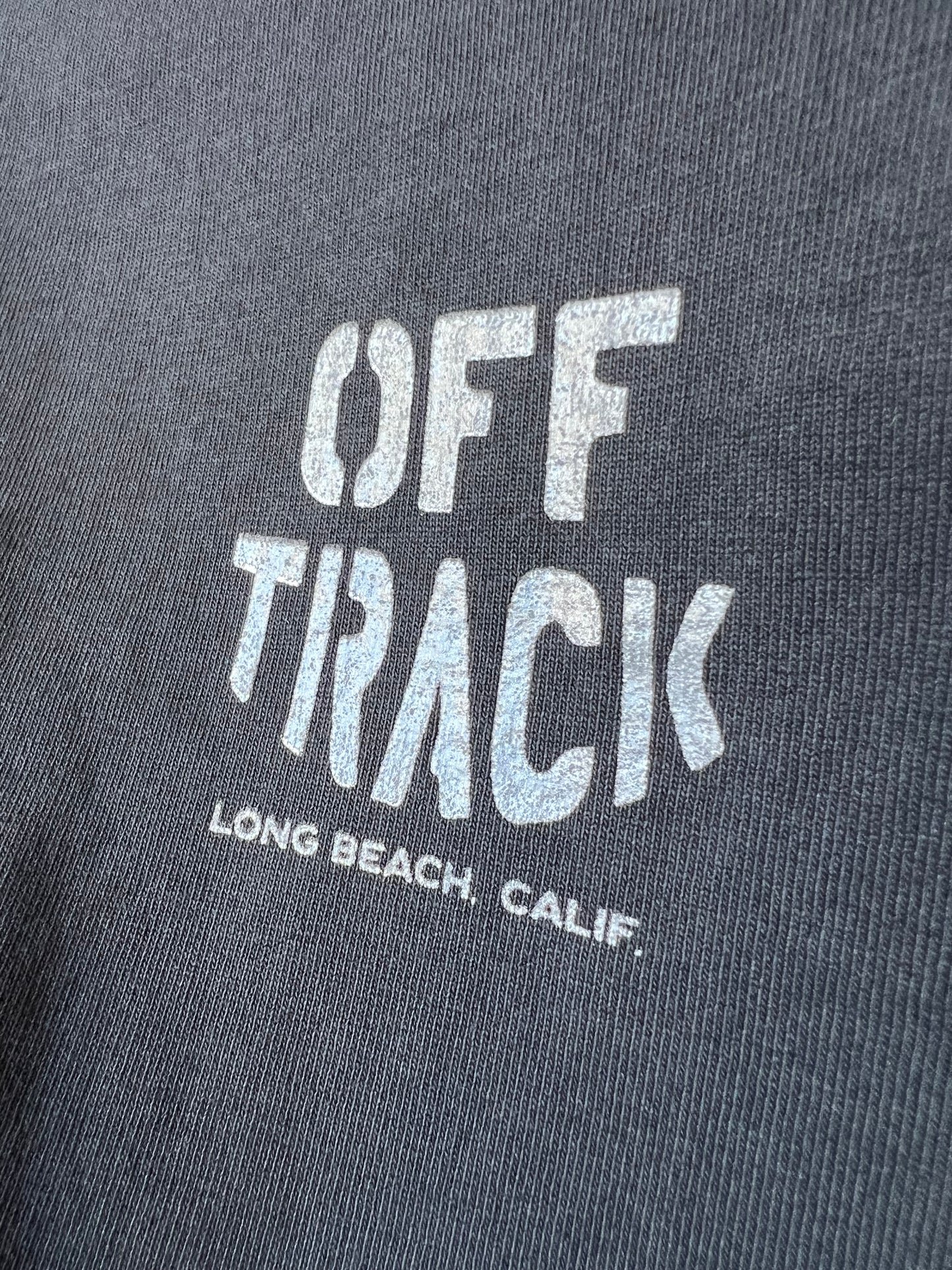 OFF TRACK DOUBLE HIT REFLECTIVE STENCIL FADED BLACK SHORT SLEEVE