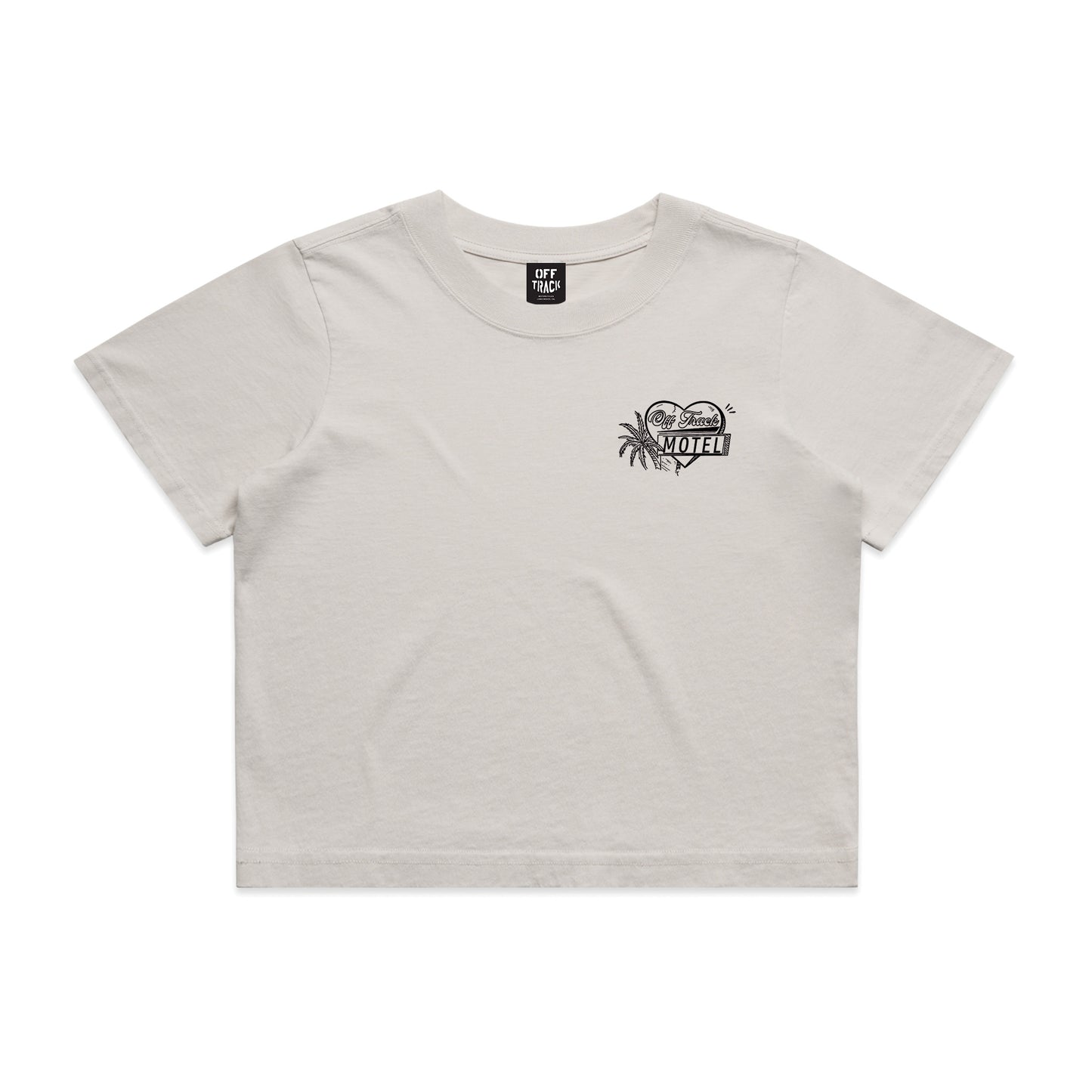 MOTEL CALIFORNIA Women's Faded Crop Tee - Bone