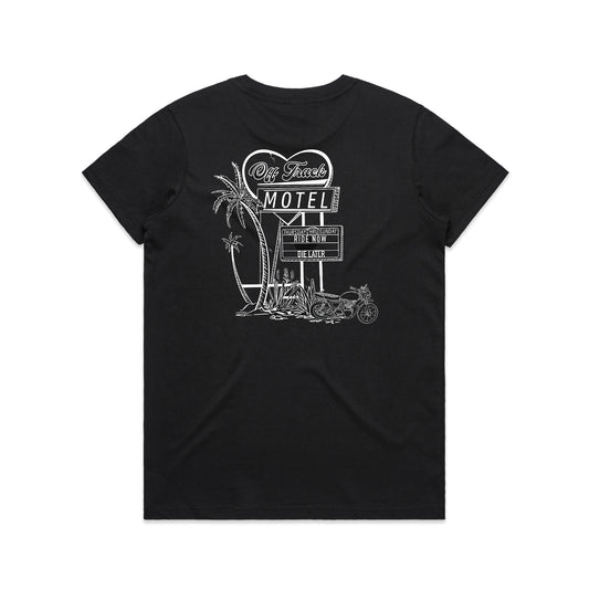 MOTEL CALIFORNIA Womens Basic Tee - Black