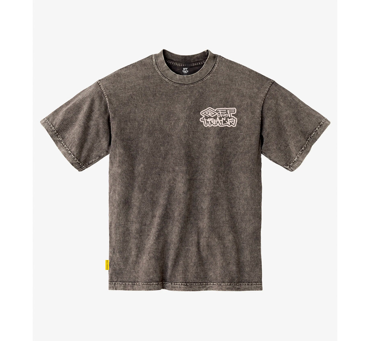 OFF TRACK VYBEZ GARMENT DYED TEE - Brown/Off White