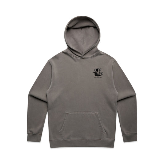 OFF TRACK LB STENCIL RELAXED FADED HOODIE - Grey