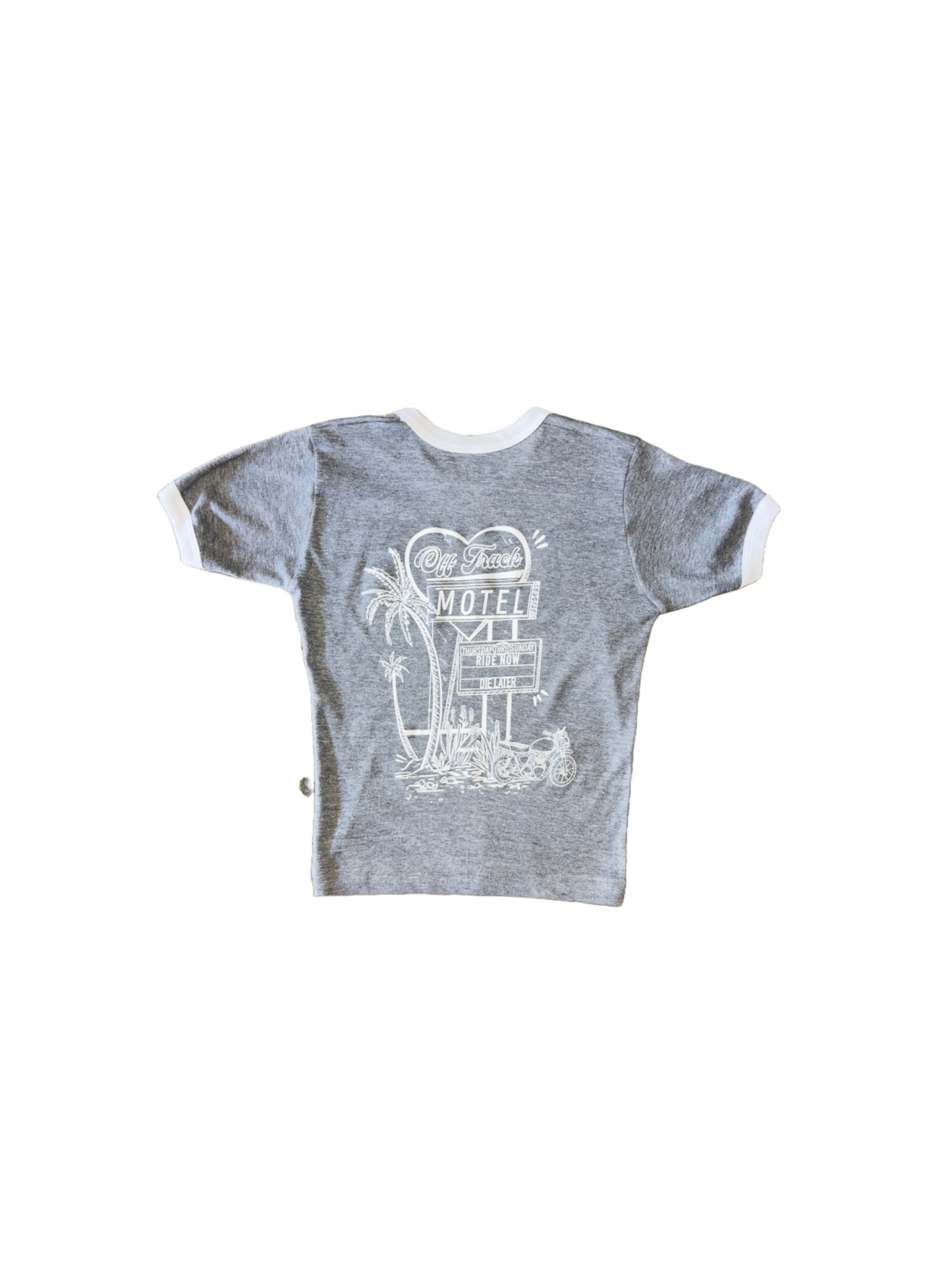 MOTEL CALIFORNIA Women's Retro Tee - Heather Gray / White