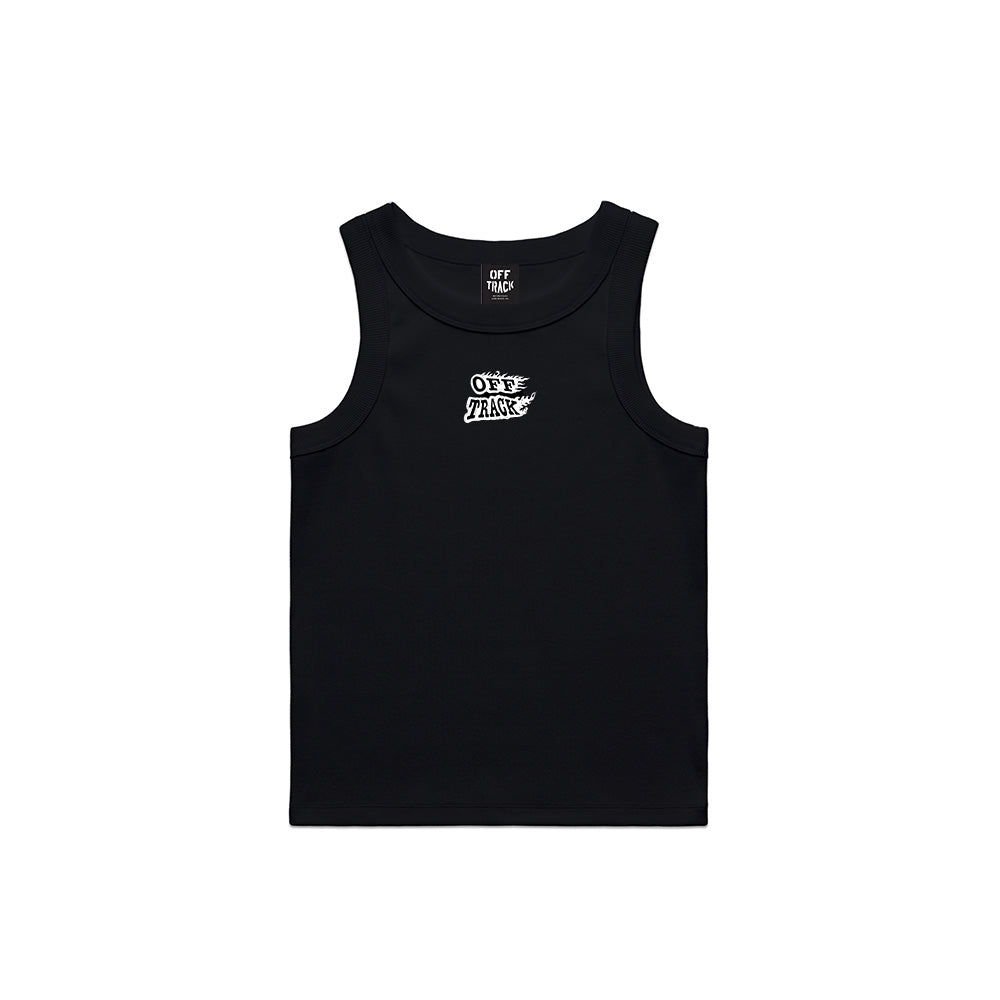 OFF TRACK WOMENS BORN FREE TANK  - White & Black