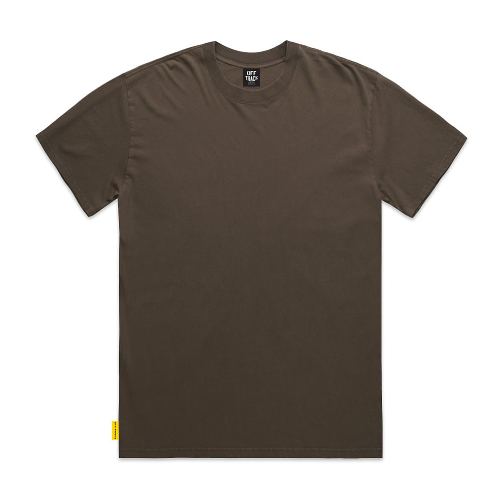 OFF TRACK FADED TEE - Brown