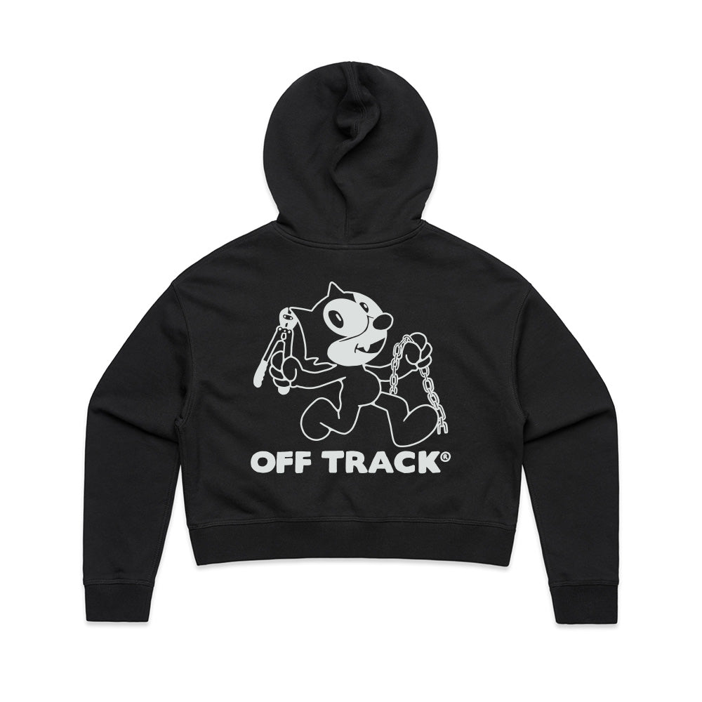 OFF TRACK WOMEN'S GATO CROPPED HOODIE - Black
