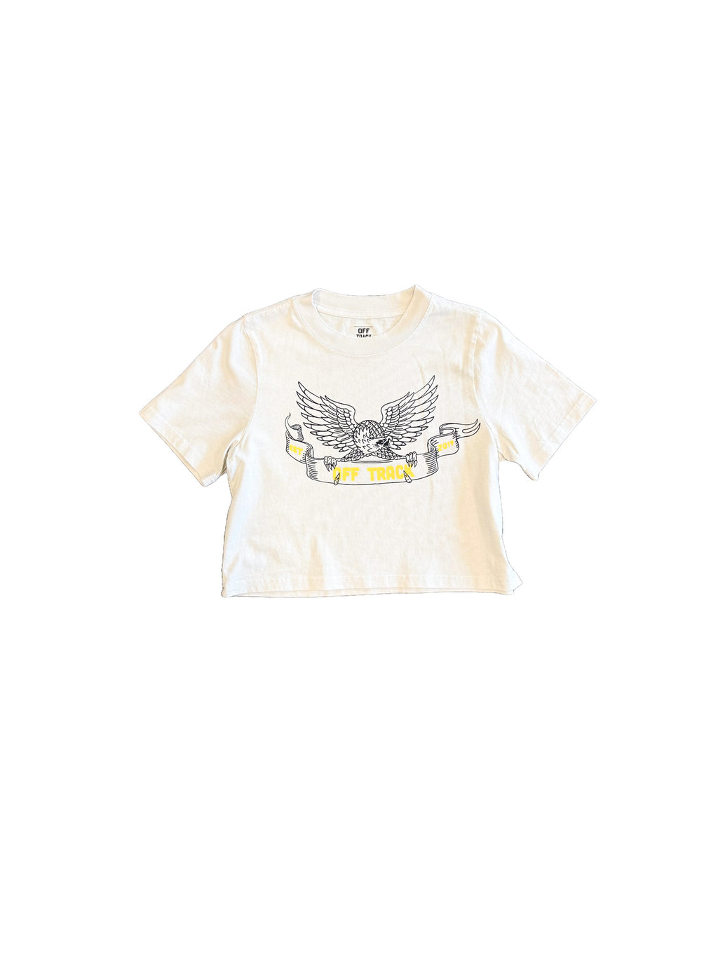 OFF TRACK WOMENS SLICK EAGLE CROP TEE - Bone