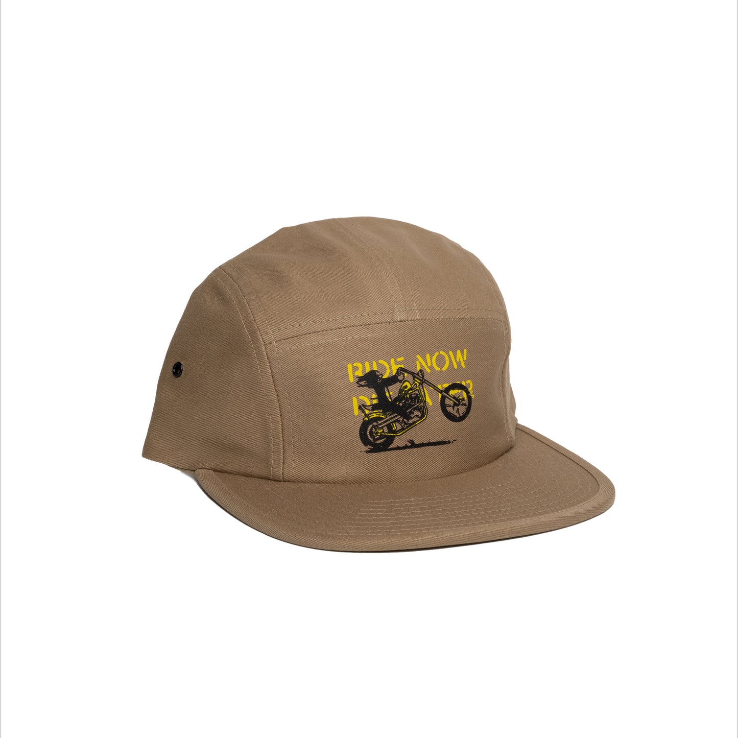 OFF TRACK WHEELIE TOM 5 PANEL CAP - OFF WHITE & TAN