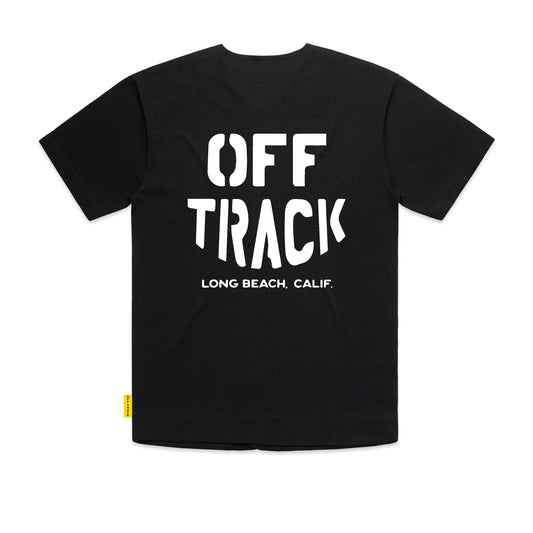 OFF TRACK LB BASEBALL JERSEY - BLACK/WHITE