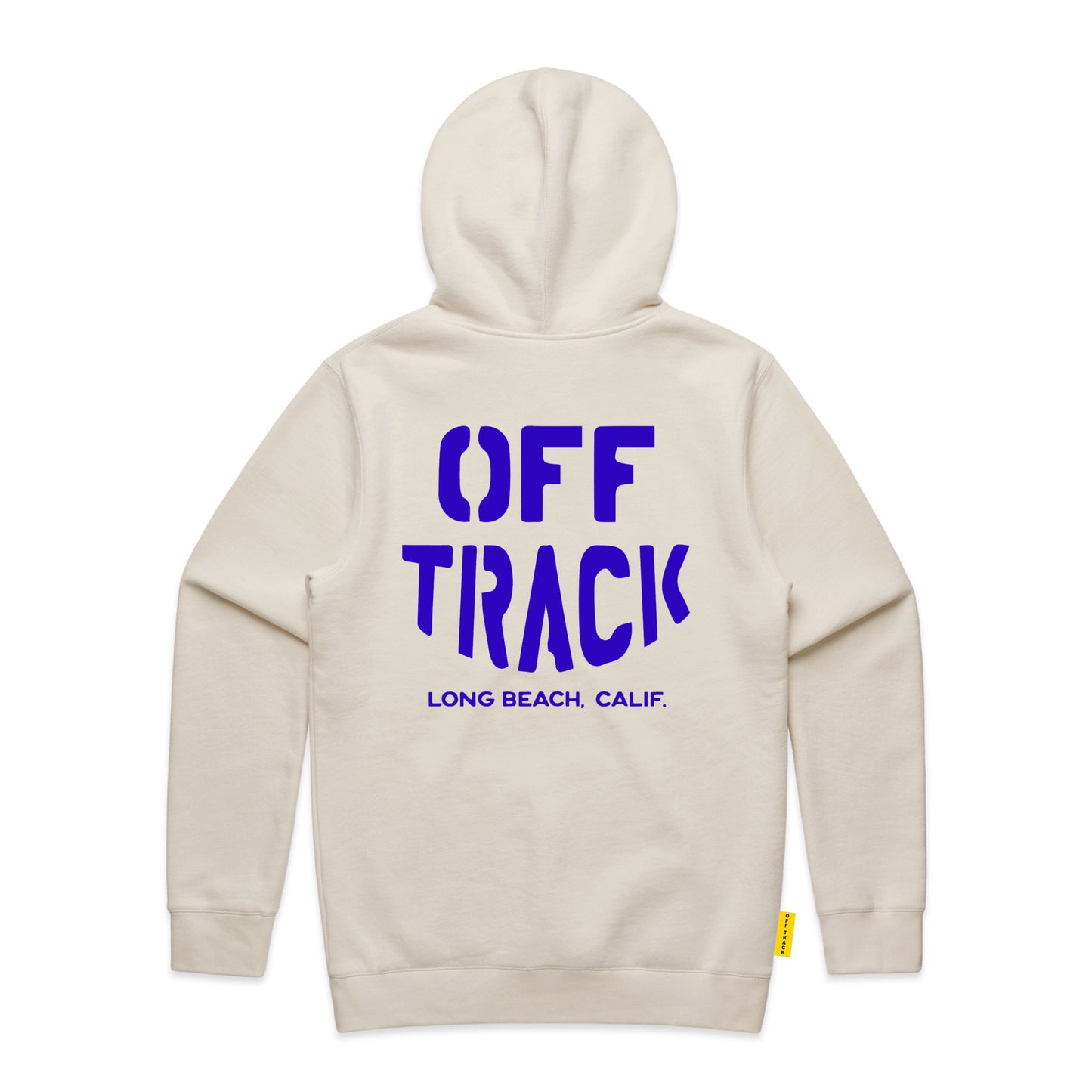 OFF TRACK STENCIL HOODIE - Ecru/Azure Blue