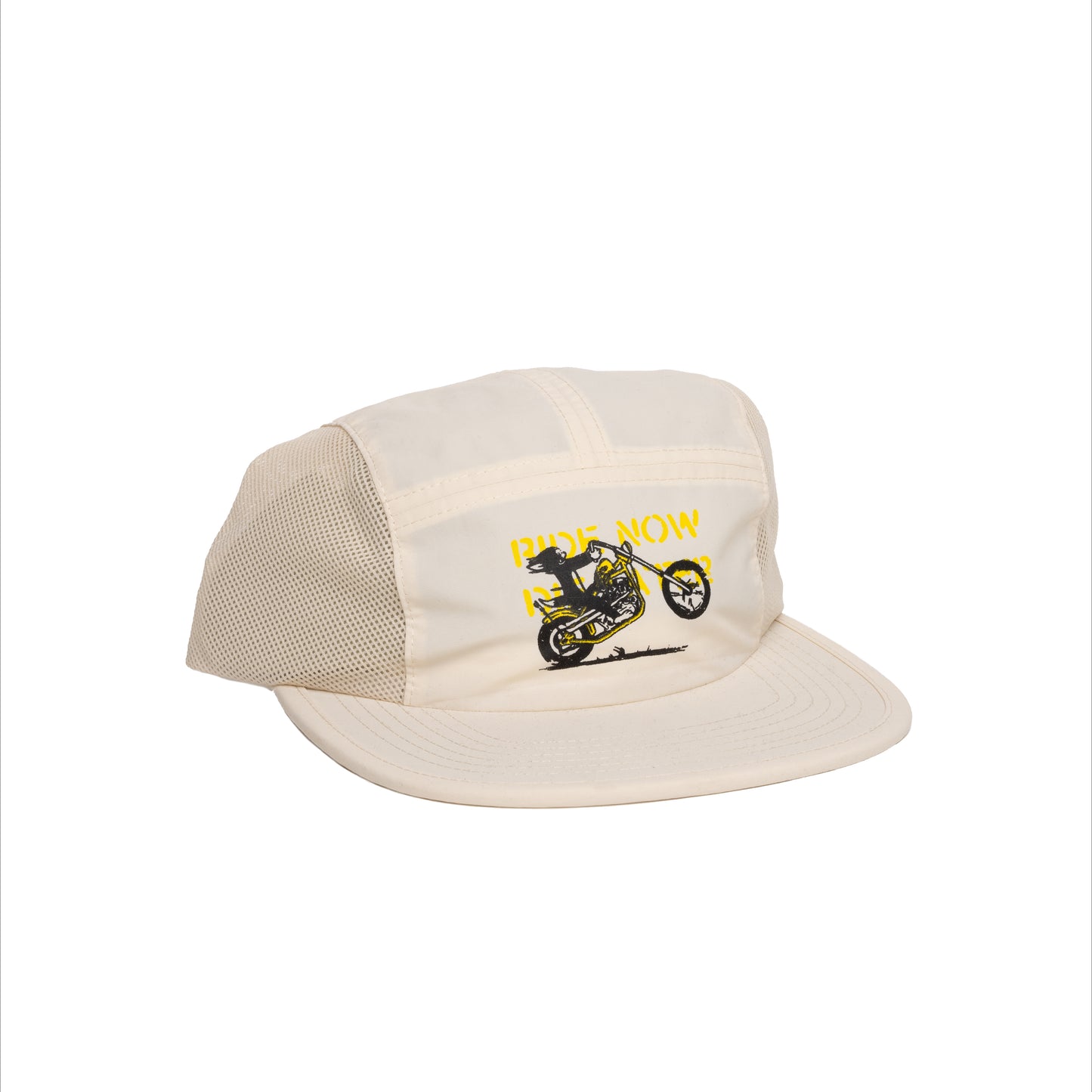 OFF TRACK WHEELIE TOM 5 PANEL CAP - OFF WHITE & TAN