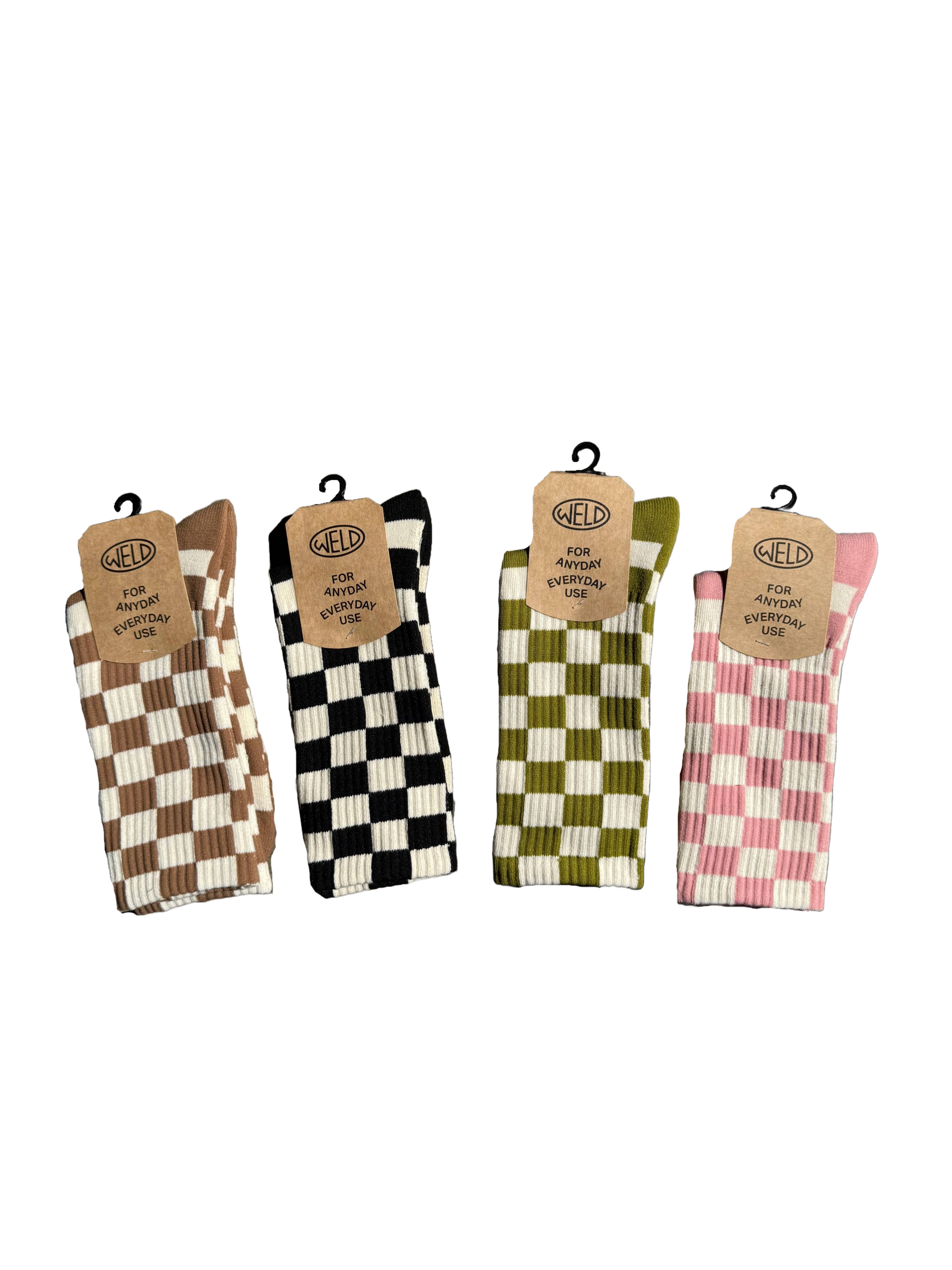 WELD ADULTS CHECKERED SOCKS - Various Colors