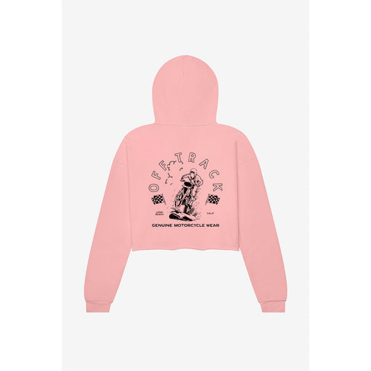 OFF TRACK WOMENS TRACKER CROPPED 50/50 HOODIE - Pink & Tan