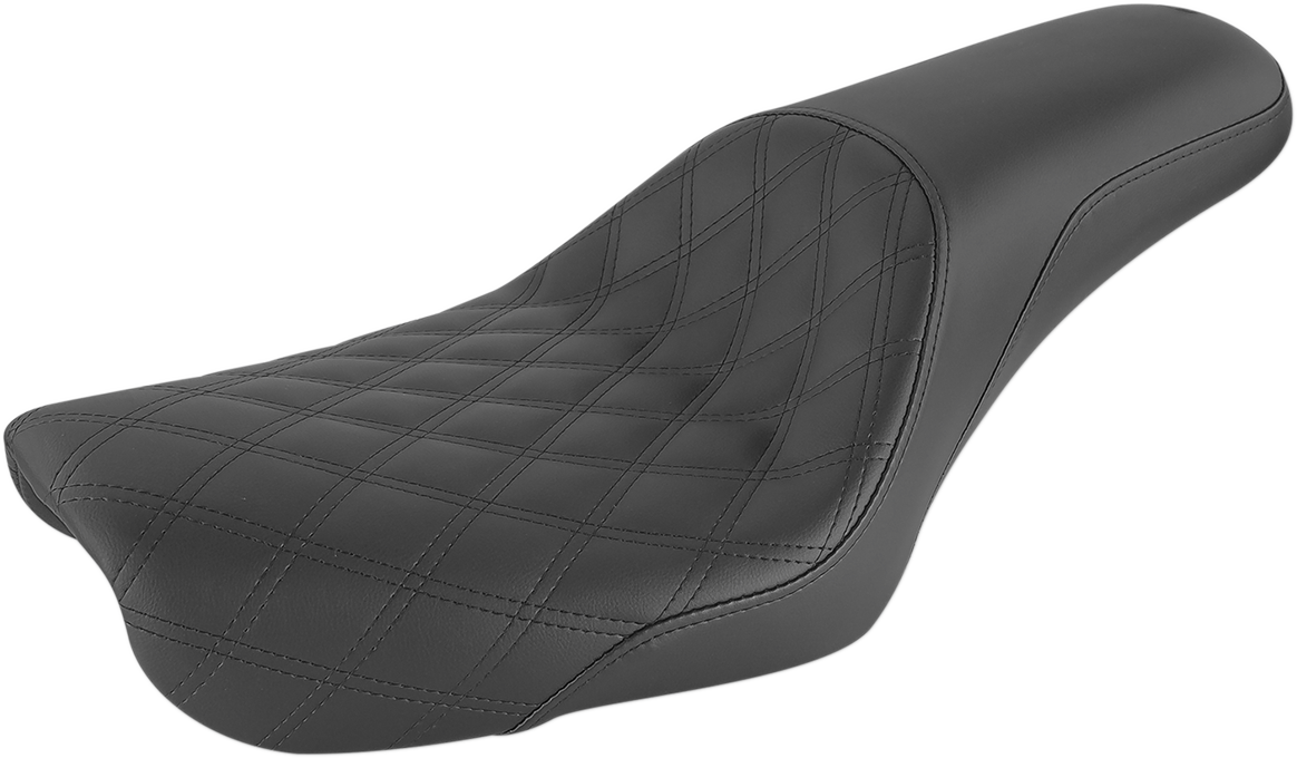 SADDLEMEN Profiler Seat - Front Lattice/Rear Smooth - Black - FXD '04-'05 804-04-149