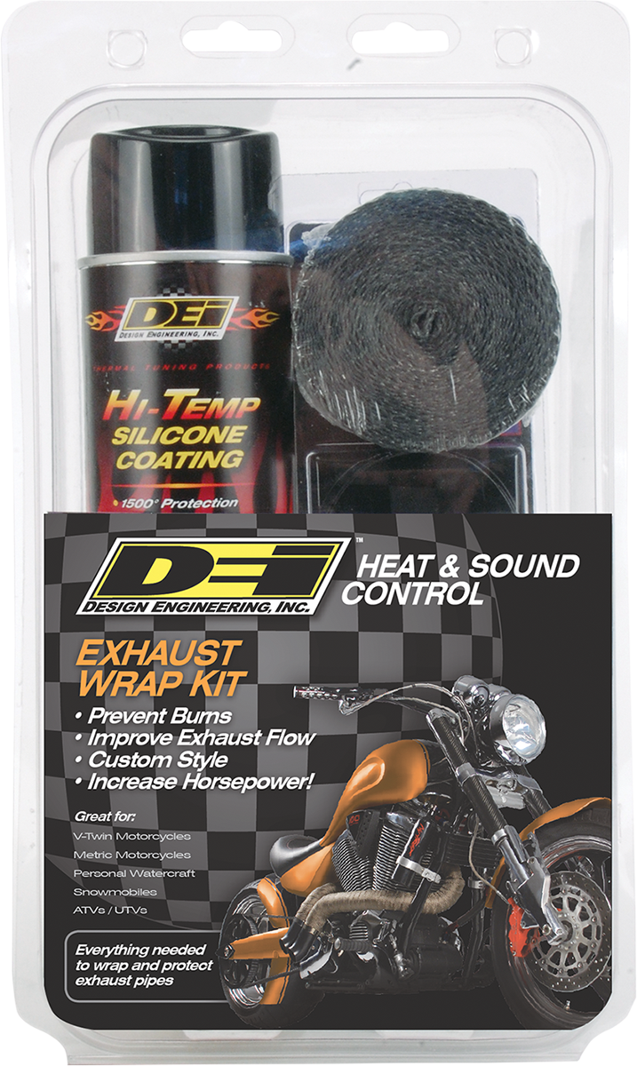 DEI Exhaust Wrap Kit - Black Wrap w/ Black HT Silicone Coating