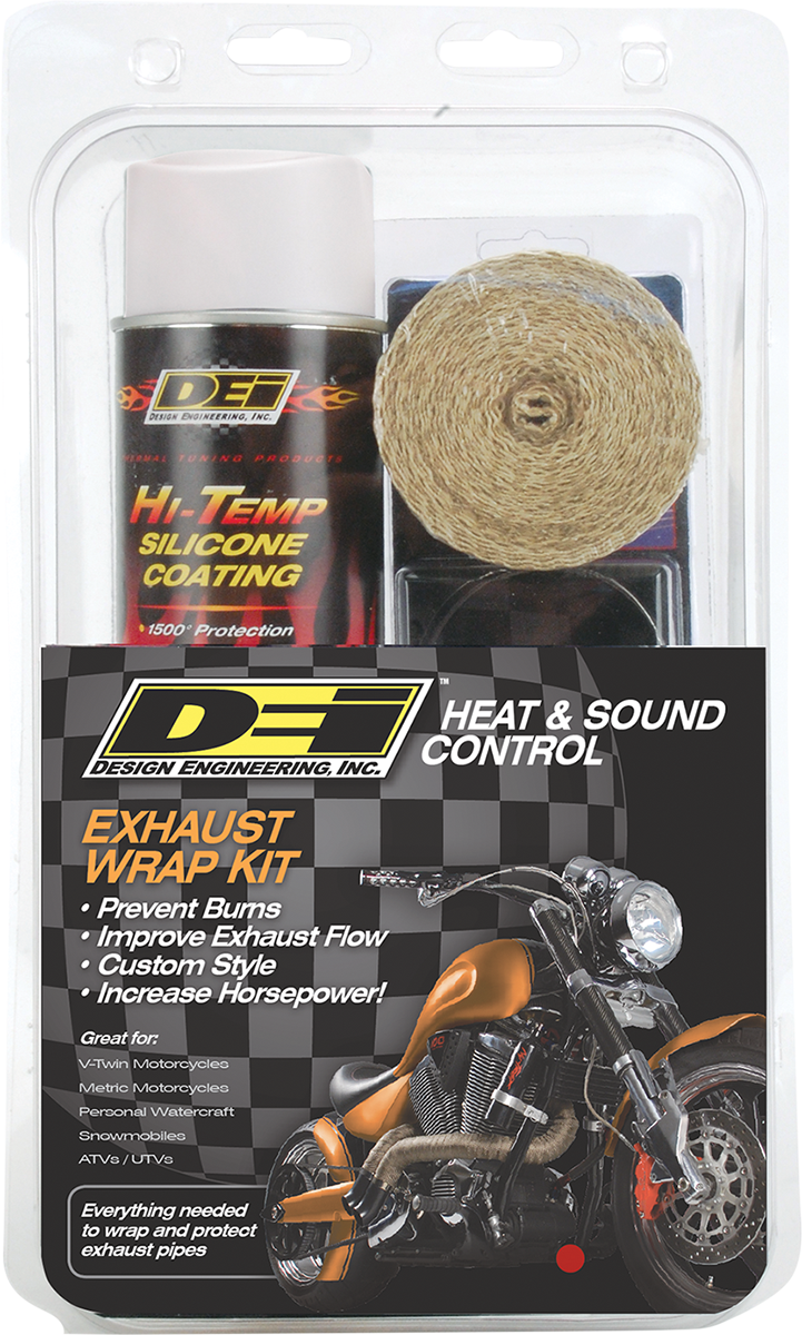 DEI Exhaust Wrap Kit - Tan Wrap w/ White HT Silicone Coating