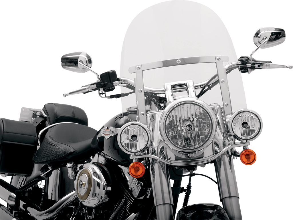 MEMPHIS SHADES Memphis Slim Windshield - 15"Tall - 7" Headlight Cutout - Clear
