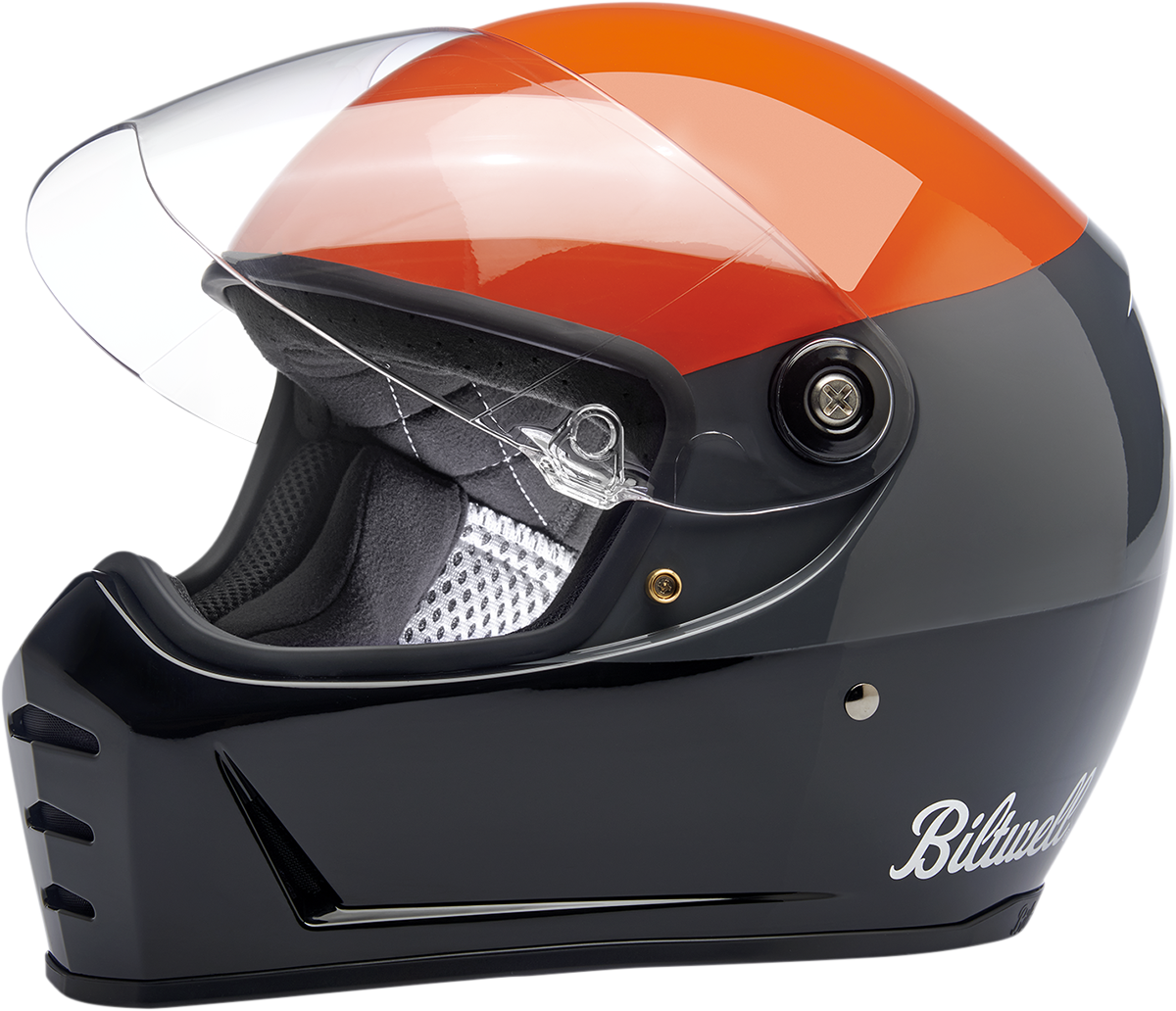 BILTWELL Lane Splitter ECE Helmet - Gloss Podium Orange/Gray/Black