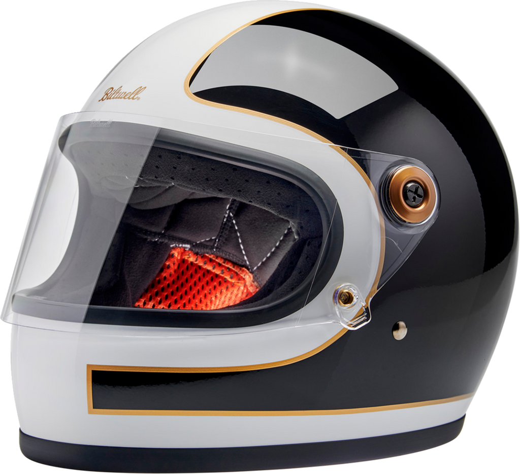 BILTWELL Gringo S Helmet - Gloss White/Black Tracker