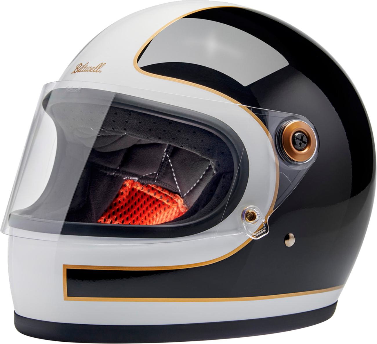 BILTWELL Gringo S Helmet - Gloss White/Black Tracker