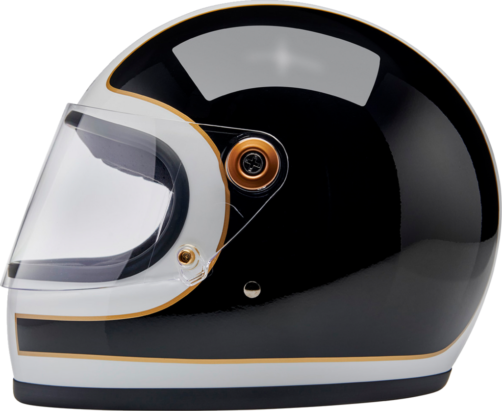 BILTWELL Gringo S Helmet - Gloss White/Black Tracker
