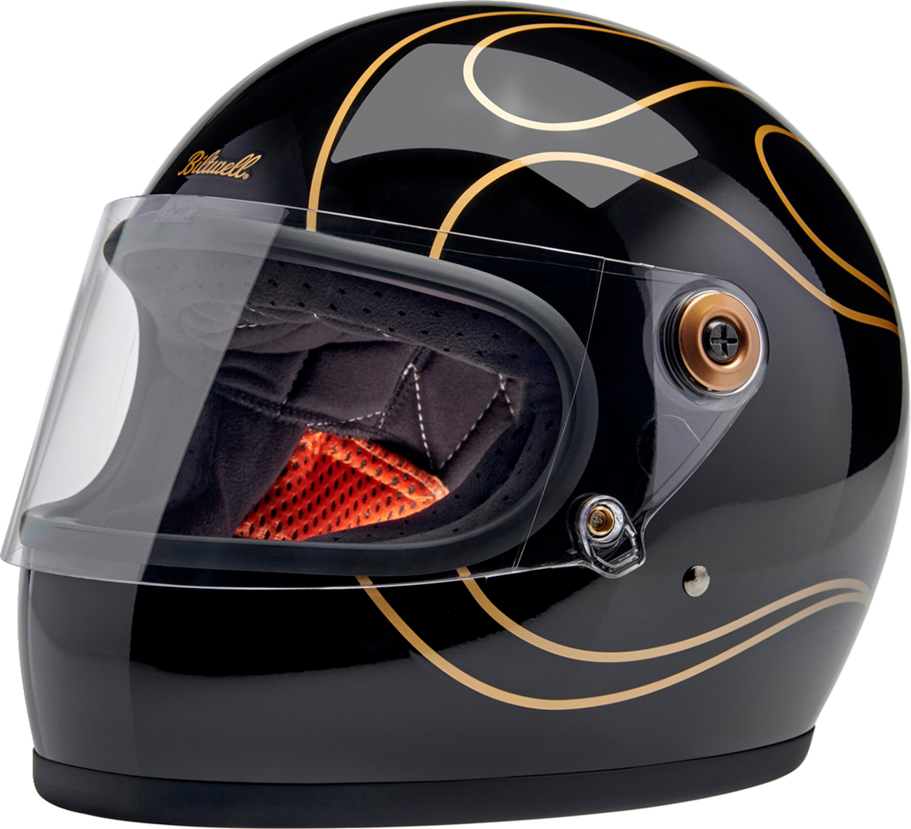 BILTWELL Gringo S Helmet - Gloss Black Flames
