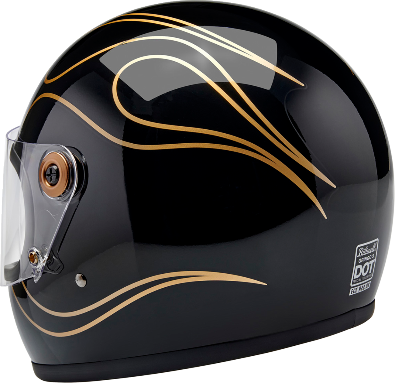 BILTWELL Gringo S Helmet - Gloss Black Flames