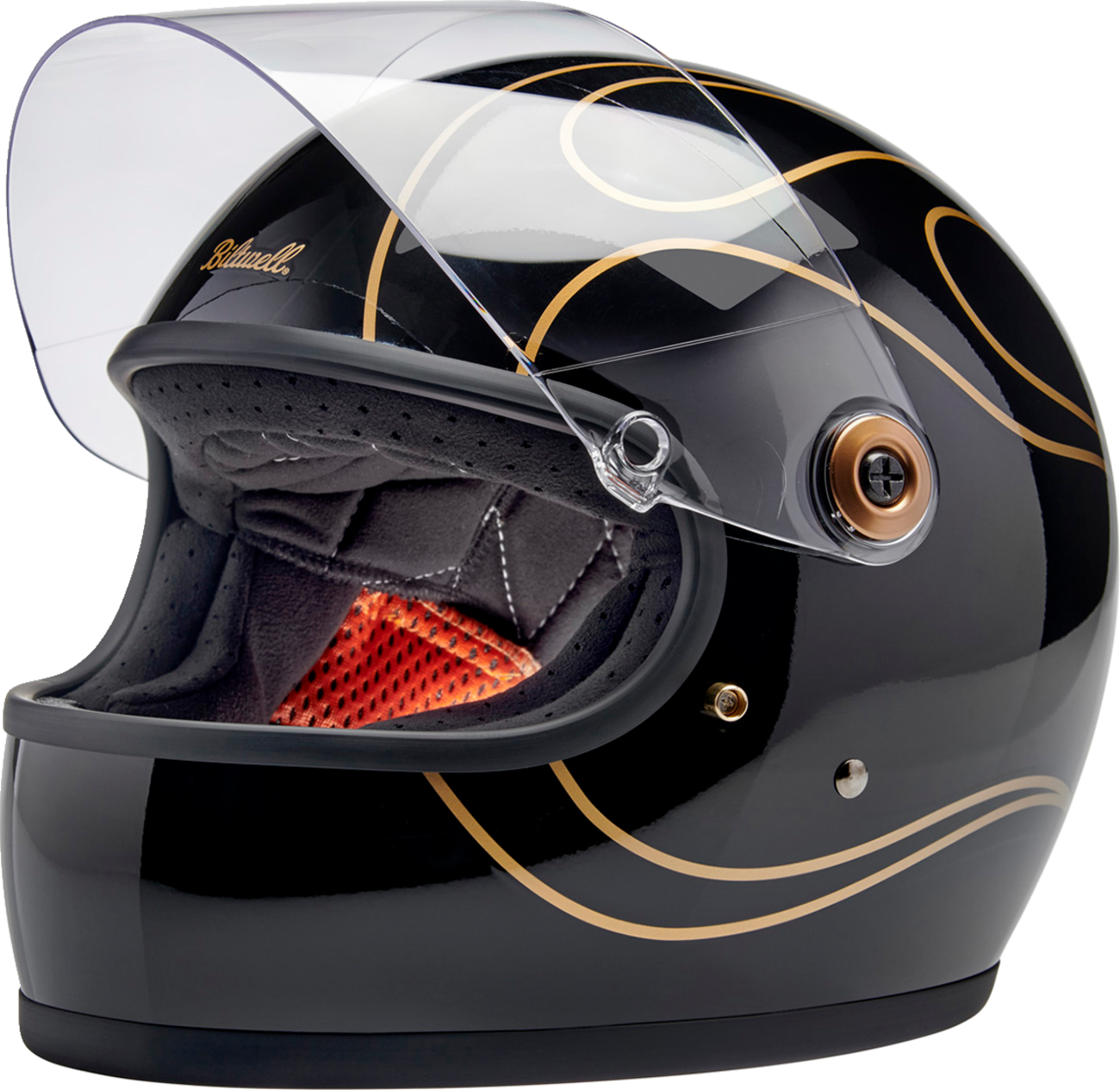 BILTWELL Gringo S Helmet - Gloss Black Flames