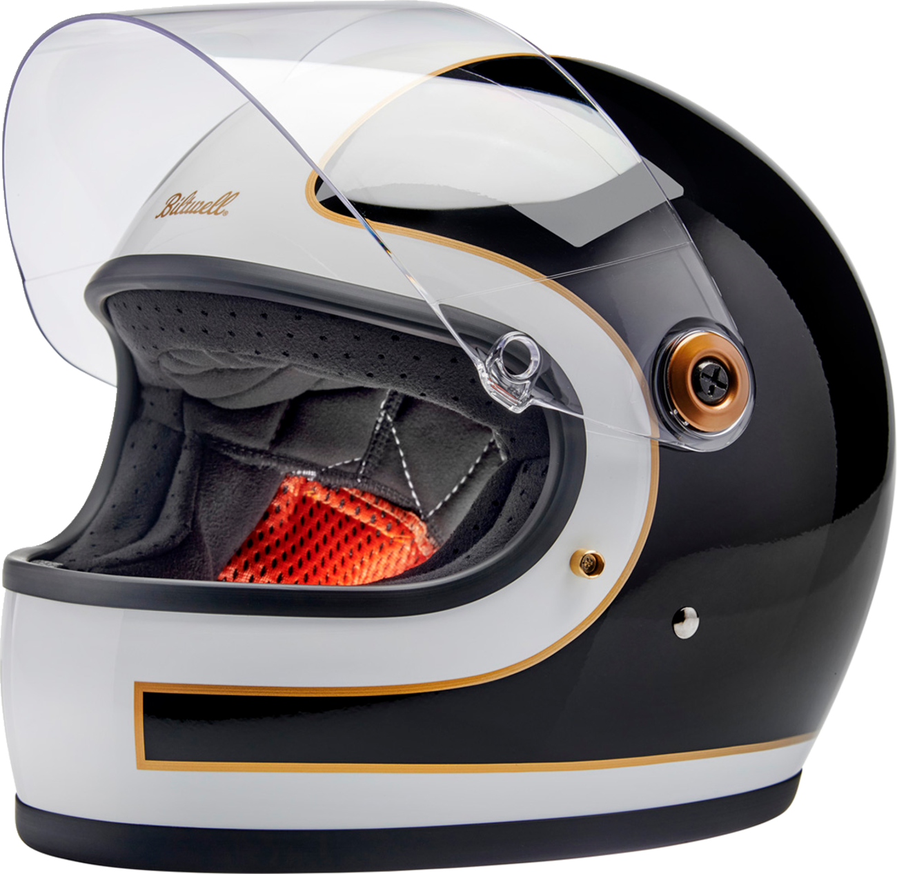 BILTWELL Gringo S Helmet - Gloss White/Black Tracker