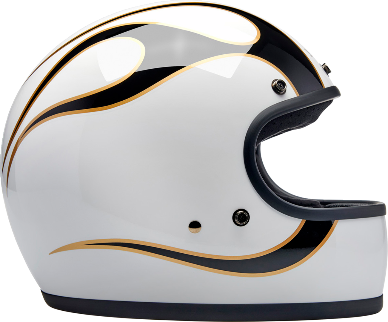BILTWELL Gringo Helmet - Flames - White/Black