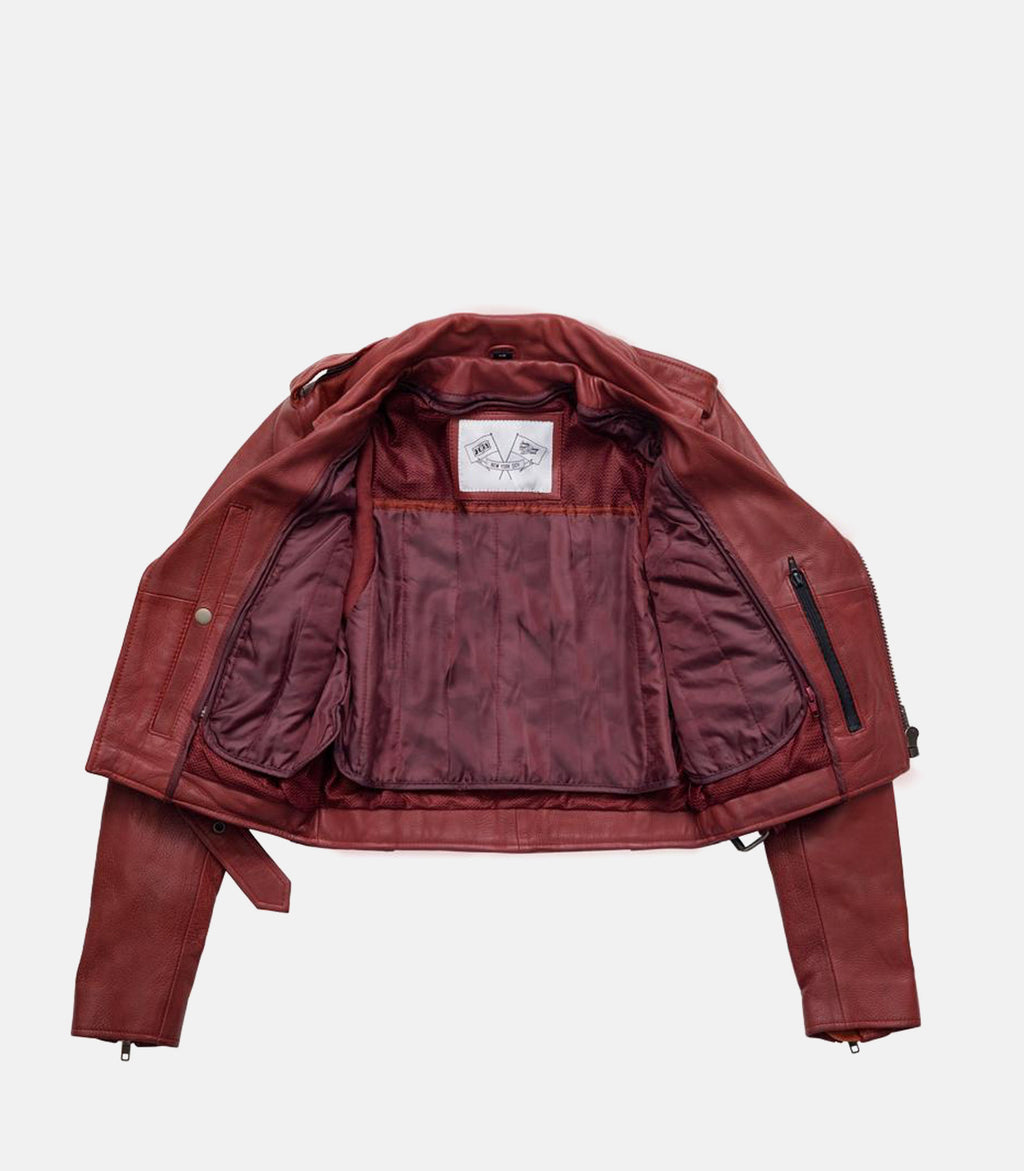 BH&BR Katy Women's Leather Jacket - Oxblood