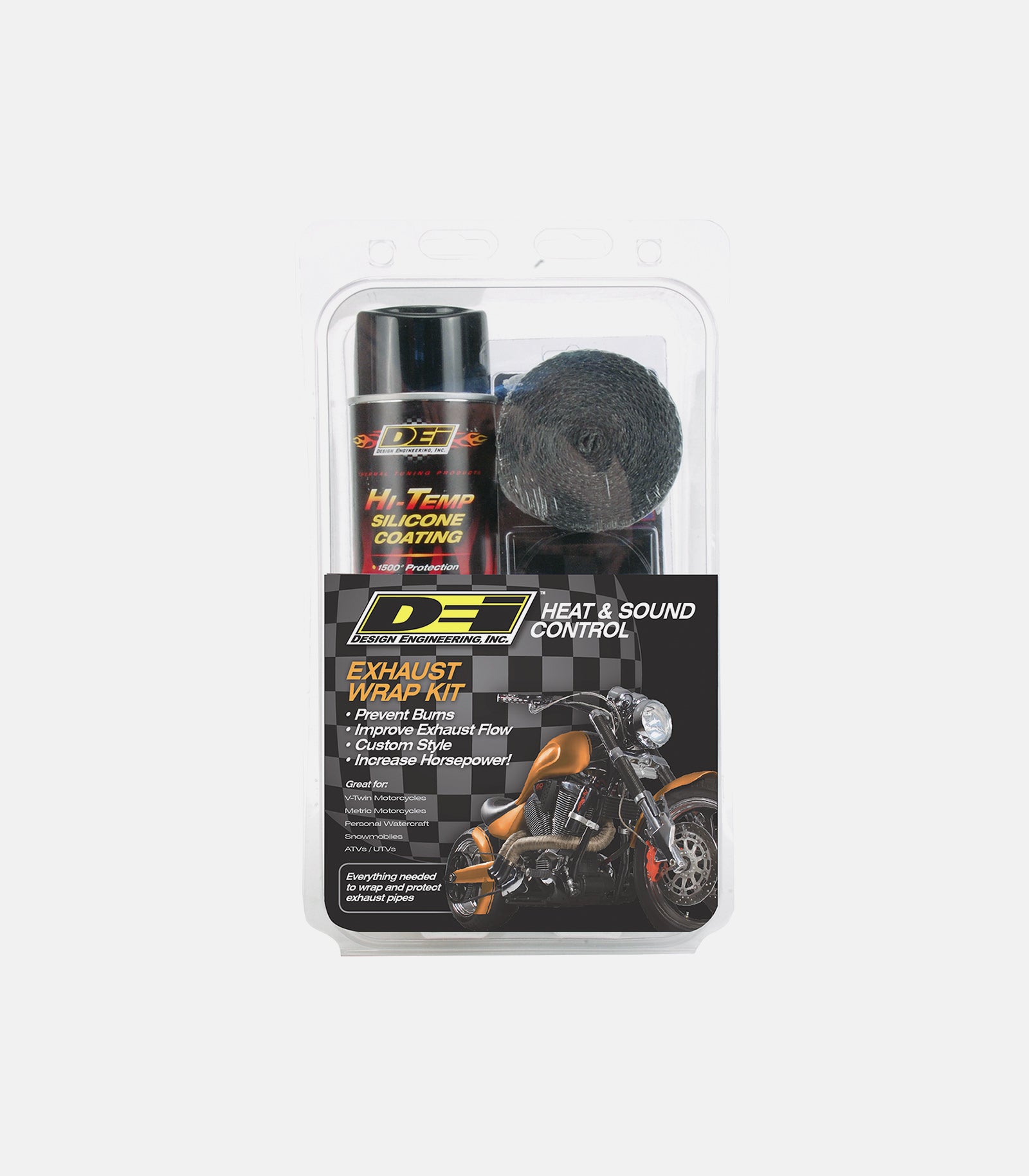 DEI Exhaust Wrap Kit - Black Wrap w/ Black HT Silicone Coating
