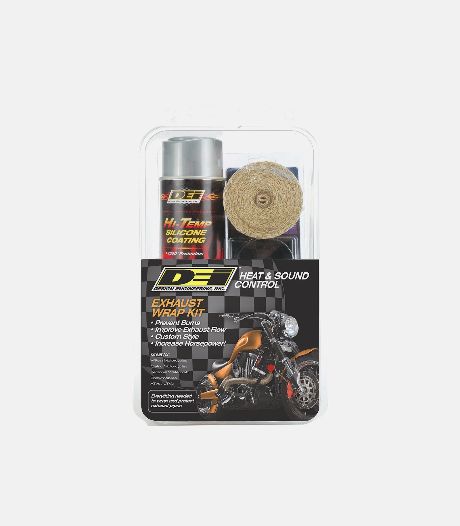 DEI Exhaust Wrap Kit - Tan Wrap w/ Aluminum HT Silicone Coating