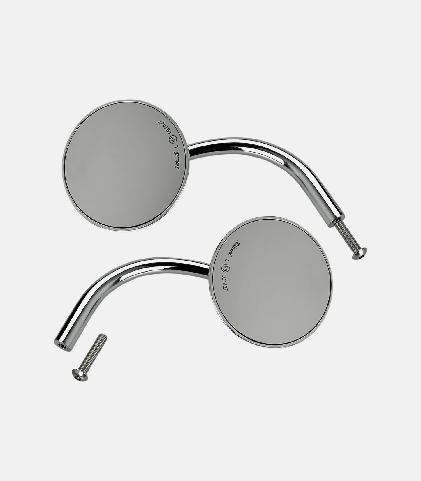 BILTWELL Round Mirror - Chrome